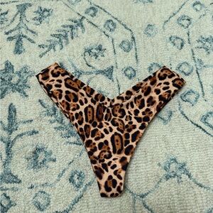 Skatie Leopard Print V-Front Bikini Bottom - Brown & Black